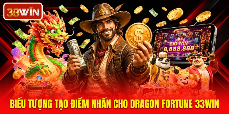 Biểu tượng tạo điểm nhấn cho Dragon Fortune 33WIN