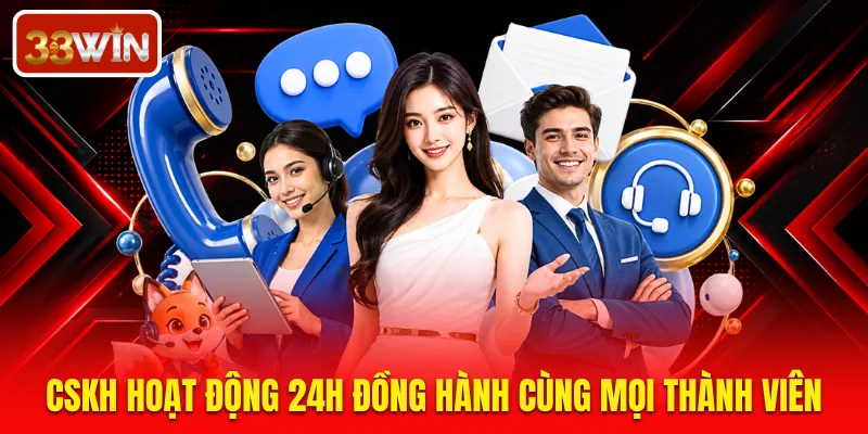 CSKH hoạt động 24h đồng hành cùng mọi thành viên